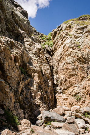 Randonnée jusqu'au lac du Grand Méan – Gorges de la Reculaz – Passage le plus escarpé Randonnée jusqu'au lac du Grand Méan – Gorges de la Reculaz – Passage le plus escarpé