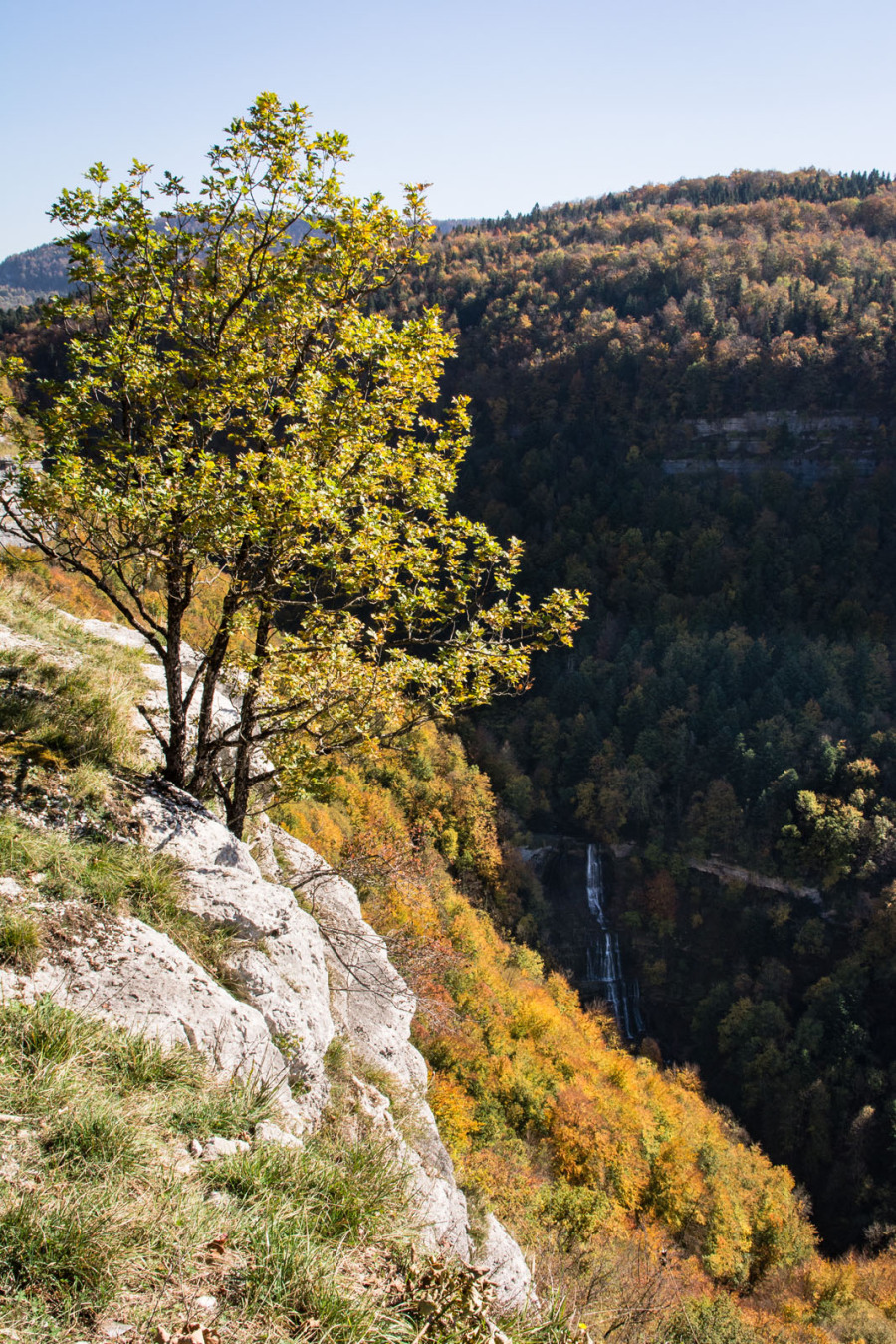Cascade de l'Eventail depuis le belvédère de l'Eventail Cascade de l'Eventail depuis le belvédère de l'Eventail